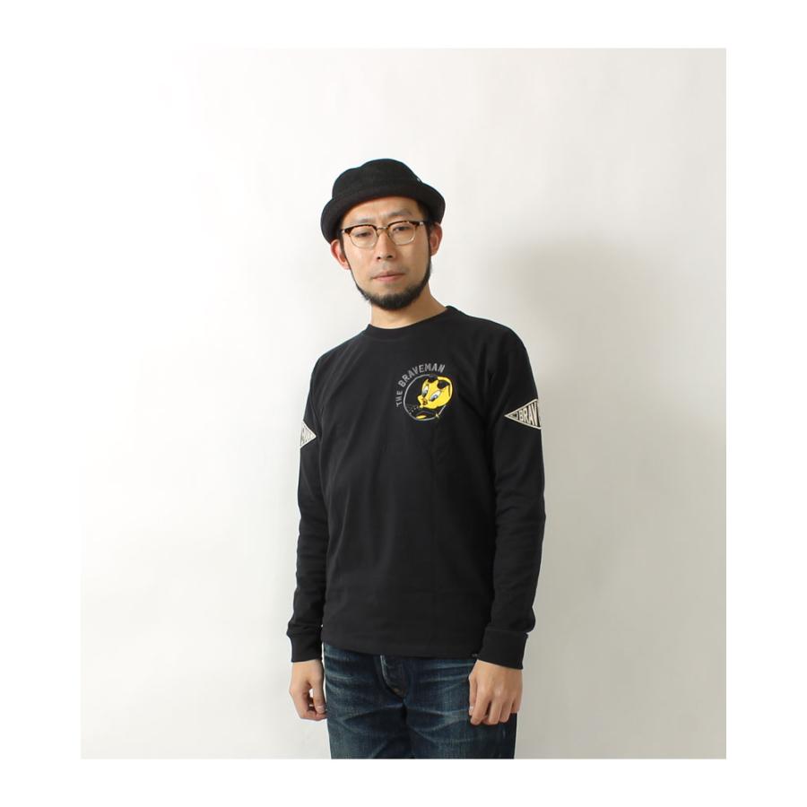 ブレイブマン ロンT トゥイーティー 2024春夏 新作 LTB-2402 The BRAVE MAN ルーニーテューンズ コラボ Tシャツ 長袖 刺繍 アメカジ バイカー｜eightg｜04