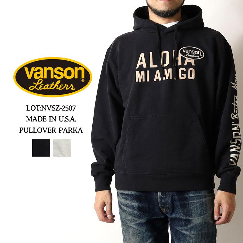 VANSON（バンソン） パーカー USA製 ロゴ メンズ アメカジ プリント