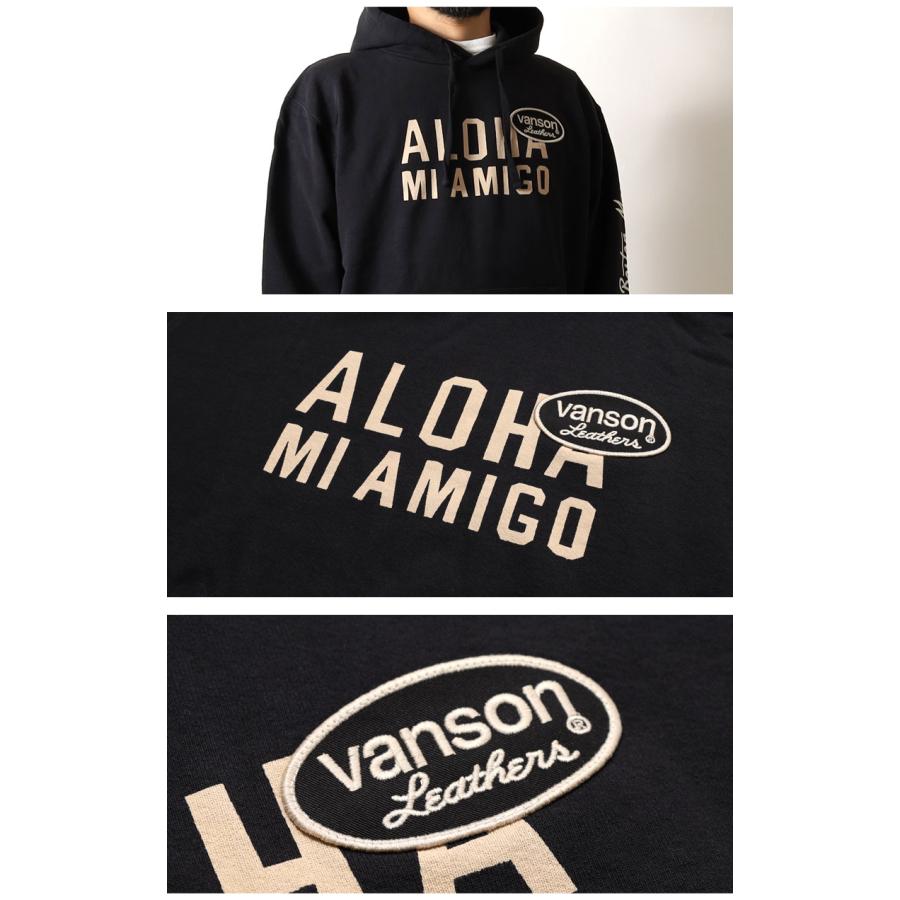 VANSON（バンソン） パーカー USA製 ロゴ メンズ アメカジ プリント
