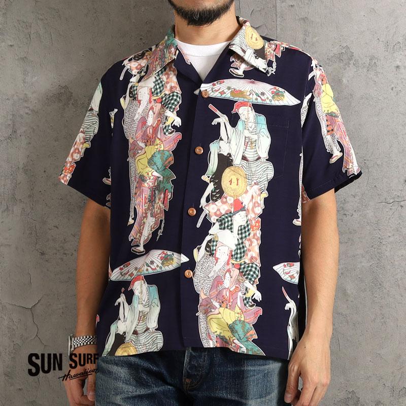 サンサーフ アロハシャツ 日本の意匠 葛飾北斎 踊り 2026春夏 新作 SS39655 SUN SURF SPECIAL EDITION スペシャルエディション 日本製 メンズ 大人 おしゃれ | SUN SURF
