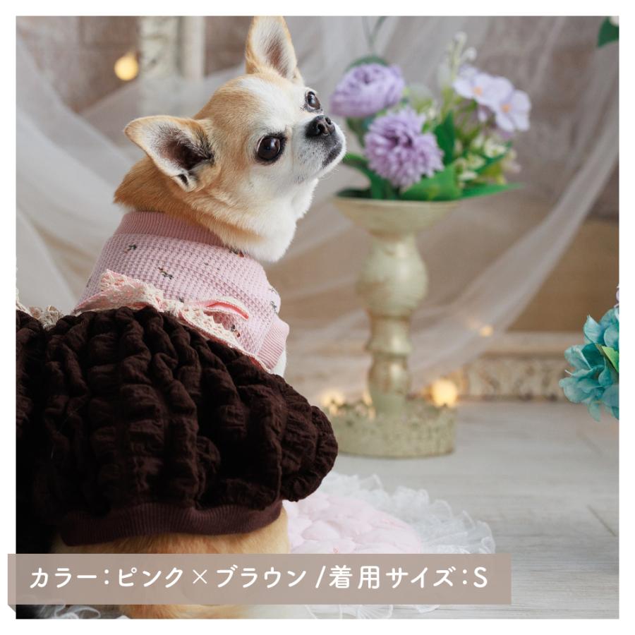ココアトワ] ぽこぽこポップコーンワンピース アイボリー×ブラウン