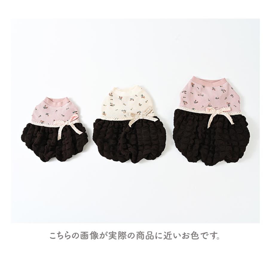 ココアトワ] ぽこぽこポップコーンワンピース アイボリー×ブラウン