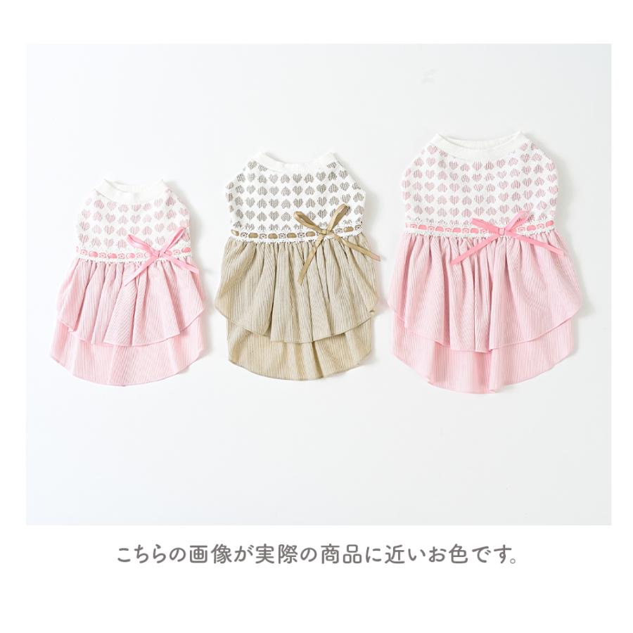 ココアトワ] リボンティアードワンピース ベージュ / ピンク cocoAtoi