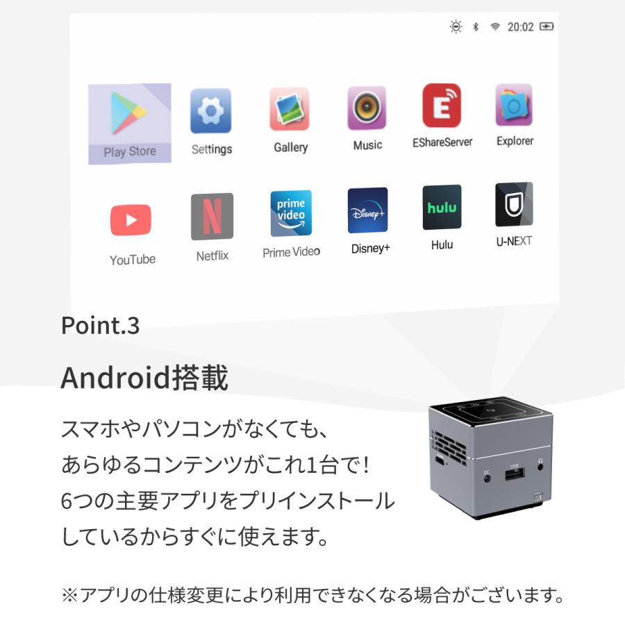 小型プロジェクター ピコキューブ Plus Picocube 天井 家庭用 高