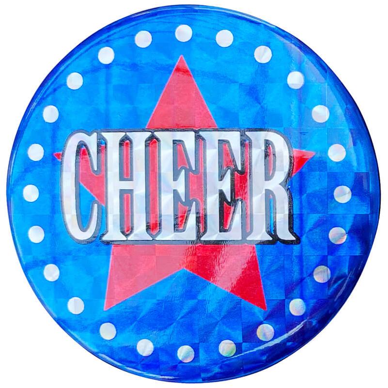 最大46 Offクーポン チア缶バッチ 缶バッジ 丸形 ホロブルー かわいい かっこいい 小物 雑貨 チアリーディング チアダンス チアガール エイティズ Materialworldblog Com