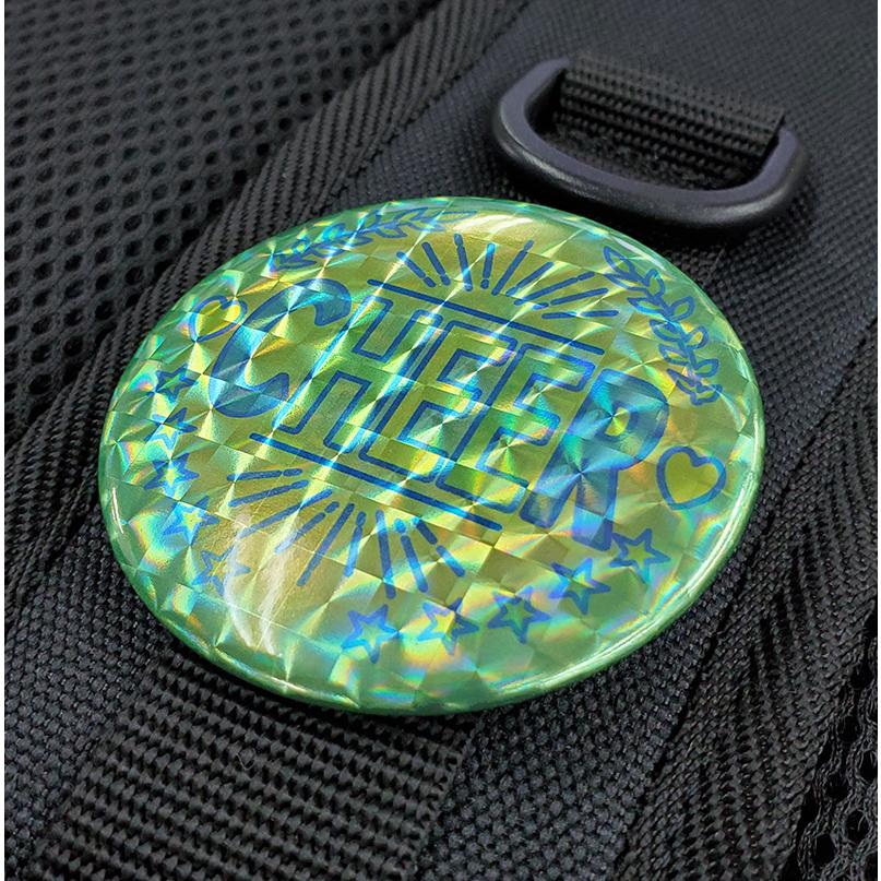 最大46 Offクーポン チア缶バッチ 缶バッジ 丸形 ホロブルー かわいい かっこいい 小物 雑貨 チアリーディング チアダンス チアガール エイティズ Materialworldblog Com