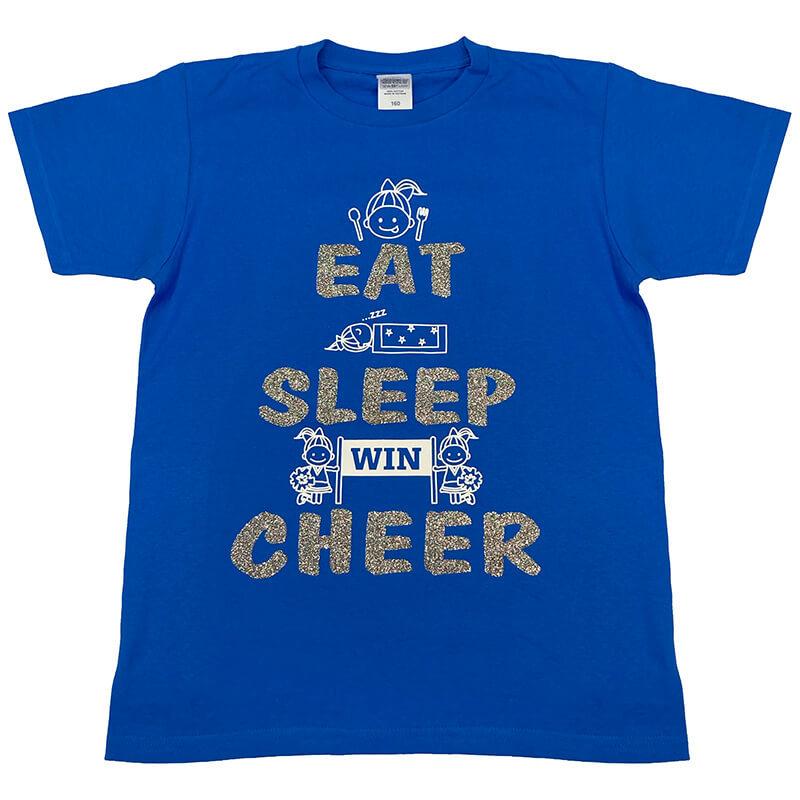 チア Tシャツ EAT-SLEEP-CHEER キッズ ジュニア 子供 大人 練習着 半袖 エイティズ チアリーディング 