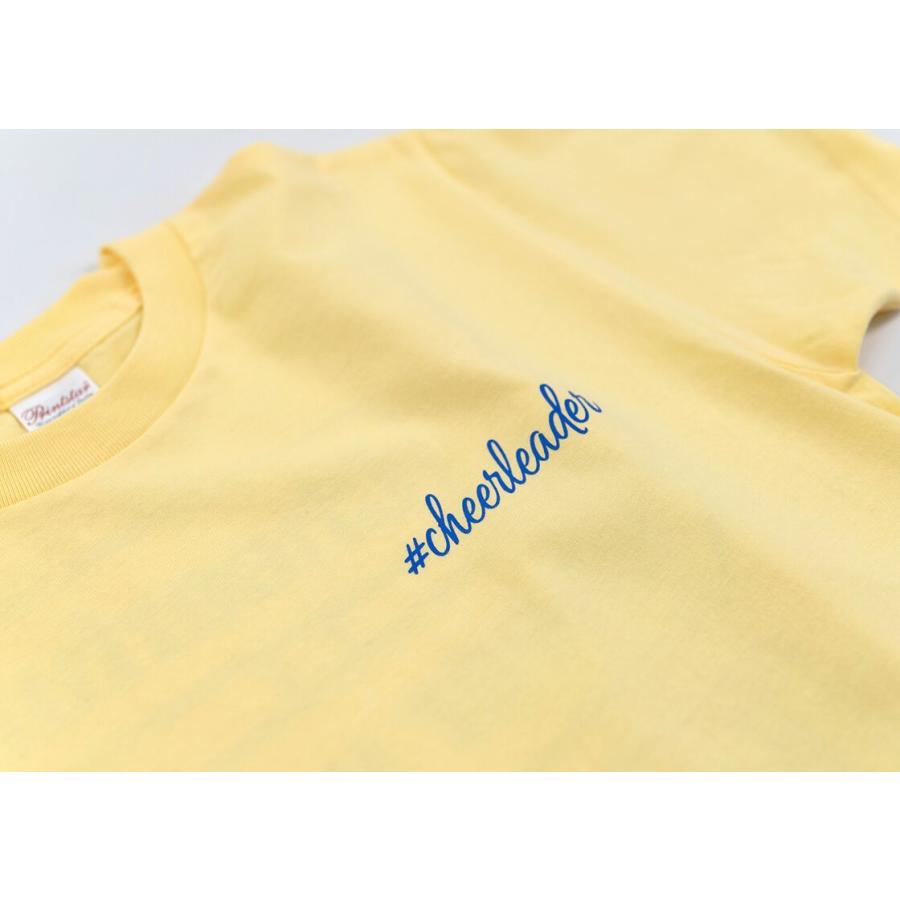チア Tシャツ #Cheerleader 大人 練習着 半袖 ネイビー 黄色