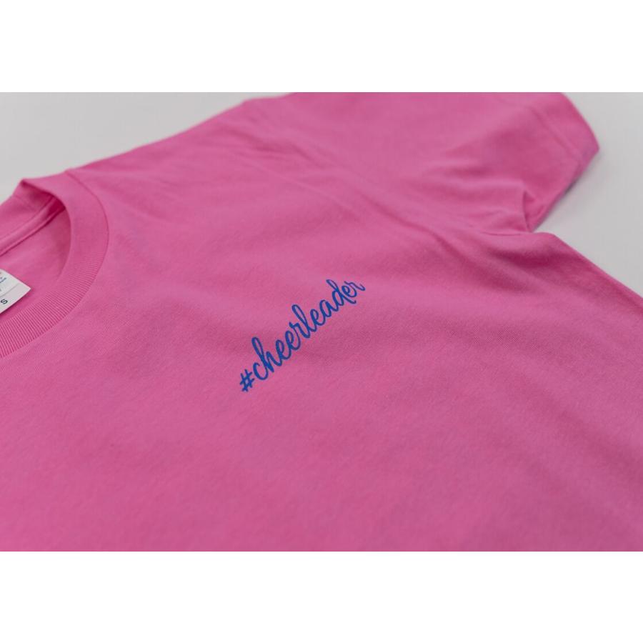 チア Tシャツ #Cheerleader 大人 練習着 半袖 ネイビー 黄色