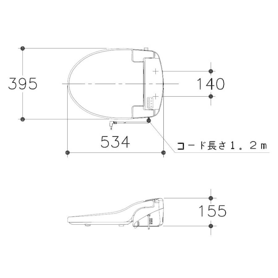 アサヒ衛陶 DLNC131-LW 温水洗浄便座 サンウォッシュ リモコンタイプ 脱臭あり ラブリーホワイト 新品 送料無料｜eightloop2nd｜09