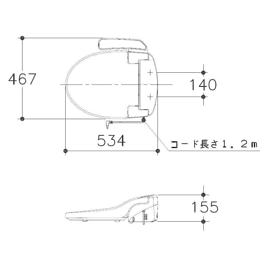 アサヒ衛陶　DLNC 130LI アサヒ衛陶 DLNC130-LI 温水洗浄便座 サンウォッシュ 袖付きタイプ
