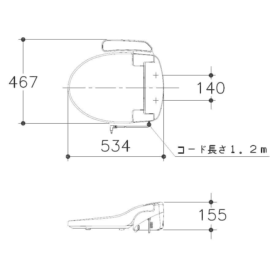 アサヒ衛陶 DLNC120-LW 温水洗浄便座 サンウォッシュ 袖付き アサヒ衛陶 DLNC120-LW 温水洗浄便座 サンウォッシュ 袖付き