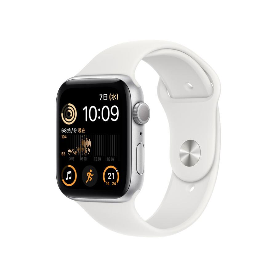 Apple Watch SE 第2世代 GPSモデル MNK23J/A 44mmシルバーアルミニウムケースとホワイトスポーツバンド レギュラー 新品 送料無料 | Apple Watch SE（第2世代）