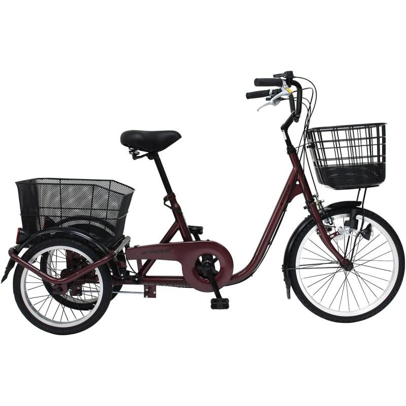ミムゴ MG-TRE20APNL ACTIVEPLUS ノーパンク三輪自転車 ワインレッド 
