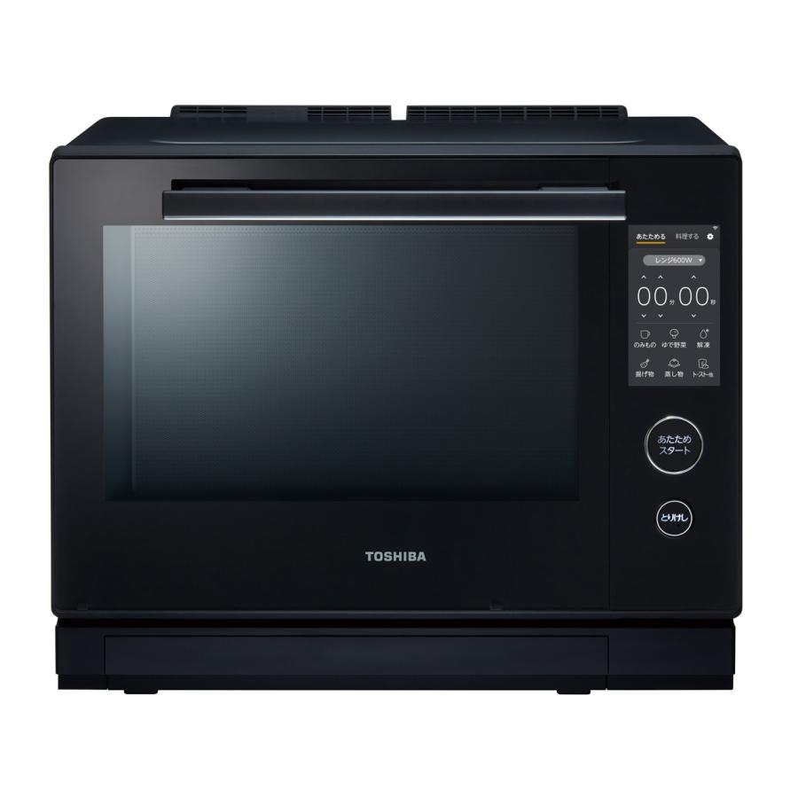 東芝 ER-D7000B(K) 過熱水蒸気オーブンレンジ 石窯ドーム 30L 2段調理対応 350℃贅沢火力 ファインeyeセンサー カラータッチ液晶 グランブラック 新品 送料無料 | TOSHIBA