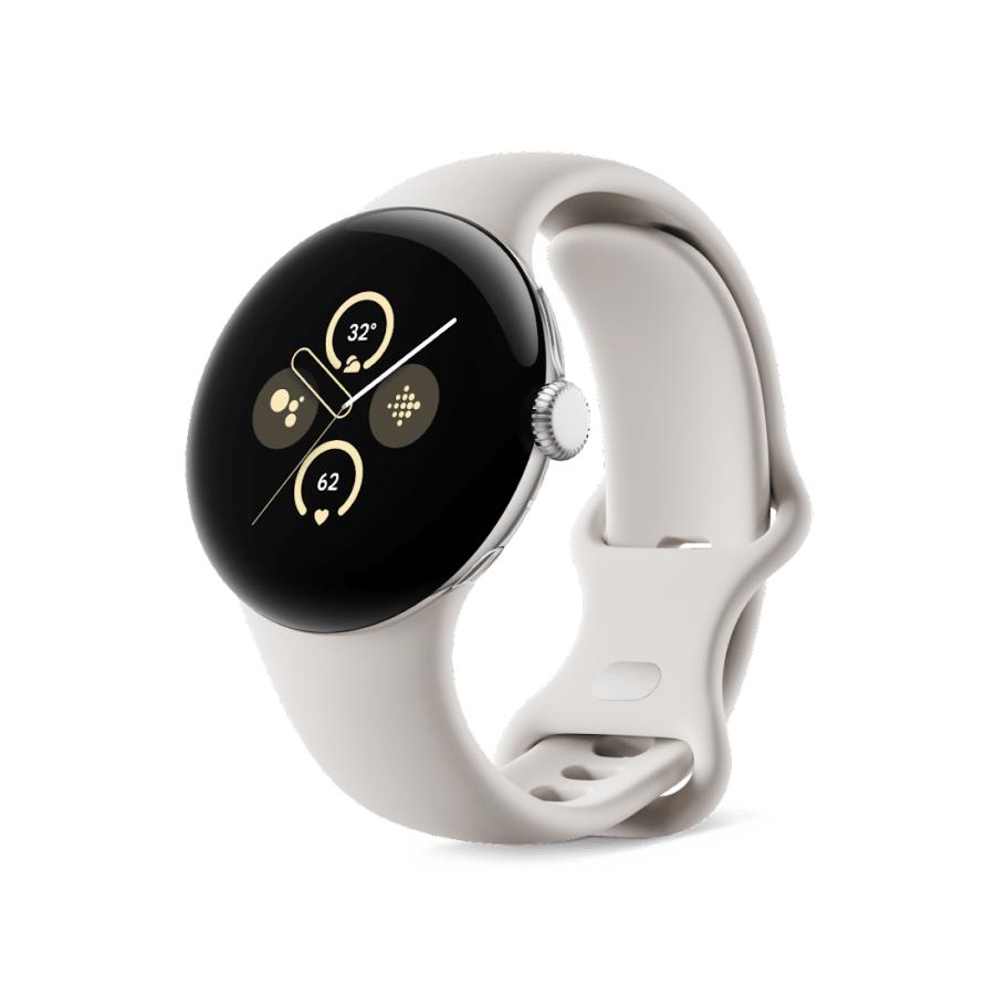 グーグル GA05031-GB Google Pixel Watch 2 Wi-Fiモデル Polished Silver アルミケース Porcelain アクティブ バンド 新品 送料無料 | Google