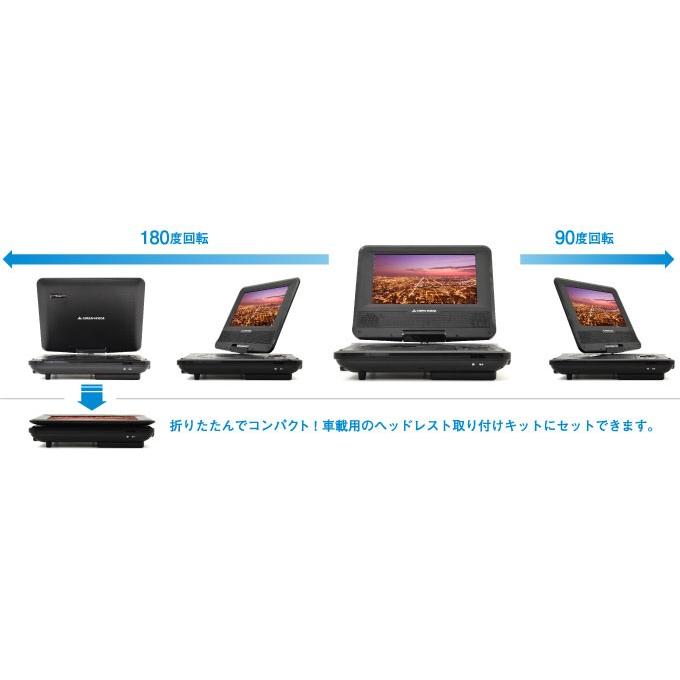 グリーンハウス GREEN HOUSE GH-PDV7KC-BK 7型ワイド ポータブルDVDプレーヤー 乾電池 ブラック 新品 送料無料 翌日出荷 | GREEN HOUSE（パソコン） | 03
