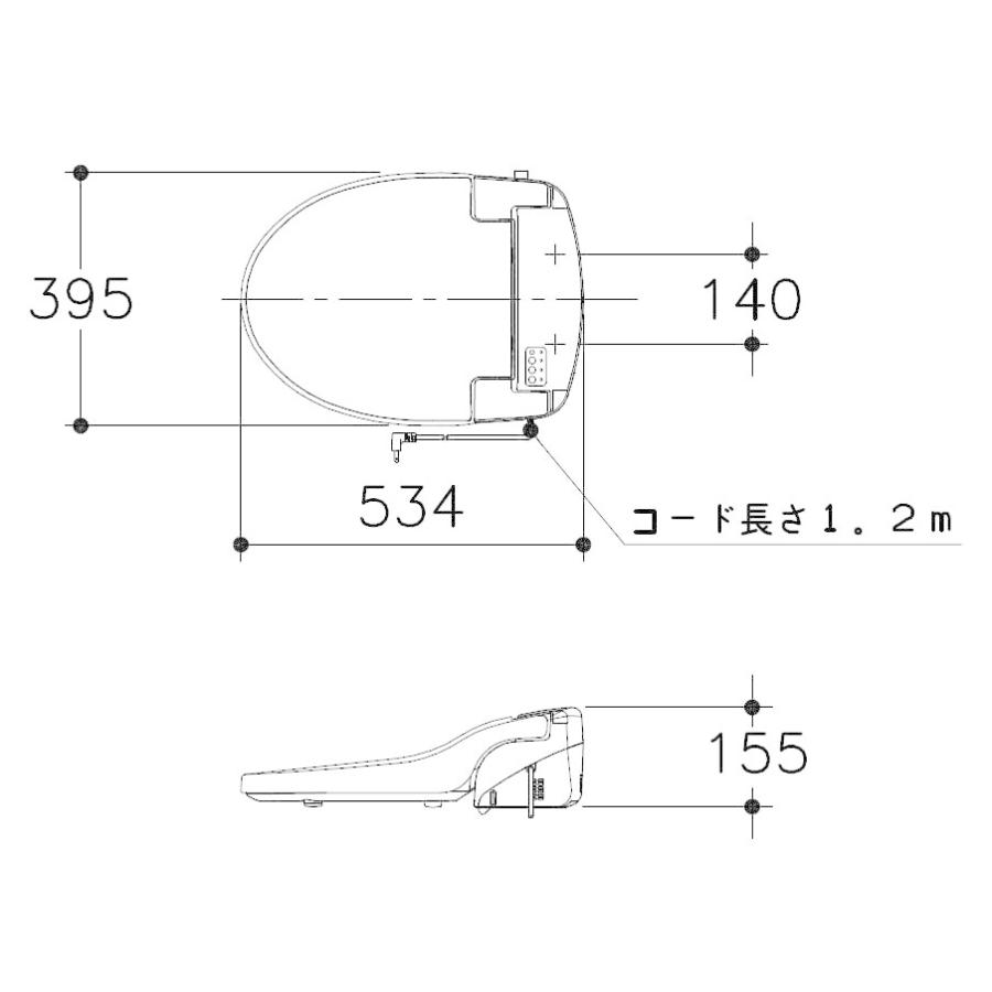 アサヒ衛陶 DLNC131-LW 温水洗浄便座 サンウォッシュ リモコン