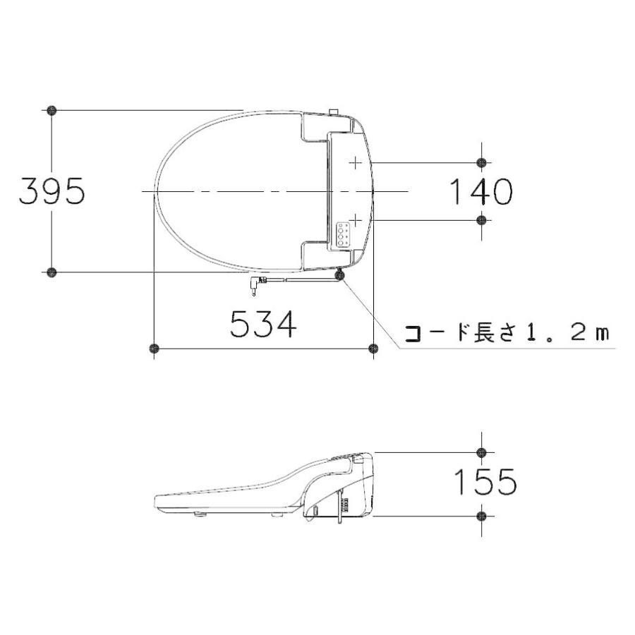 アサヒ衛陶 DLNC131-LI 温水洗浄便座 サンウォッシュ リモコンタイプ