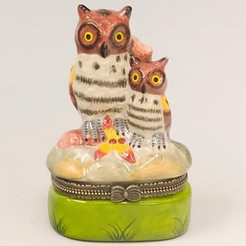 秋月貿易 ポタリー ミニケース ふくろう親子 新品 送料無料 翌日出荷 | ブランド登録なし