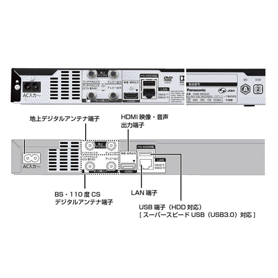 パナソニック Panasonic DIGA ブルーレイレコーダー 500GB 1チューナー DMR-BRS520 新品 送料無料 | DIGA | 05
