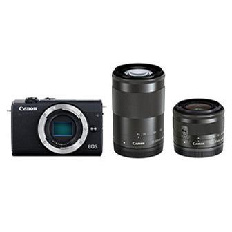 キヤノン EOS M200 ダブルズームキット ブラック ミラーレス一眼カメラ ボディ＋交換レンズ2本 新品 送料無料 | EOS M