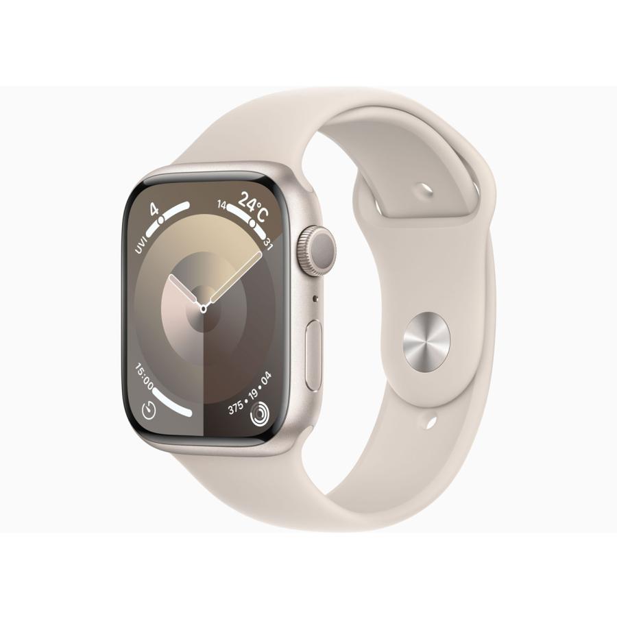 アップル MR963J/A Apple Watch Series 9 GPSモデル 45mmスターライトアルミニウムケースとスターライトスポーツバンド S/M 新品 送料無料 | Apple Watch Series 9