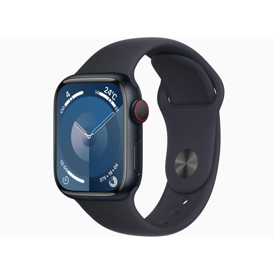 Apple MRHT3J/A Apple Watch Series 9 GPS + Cellularモデル 41mmミッドナイトアルミニウムケースとミッドナイトスポーツバンド - M/L 新品 送料無料 | Apple Watch Series 9