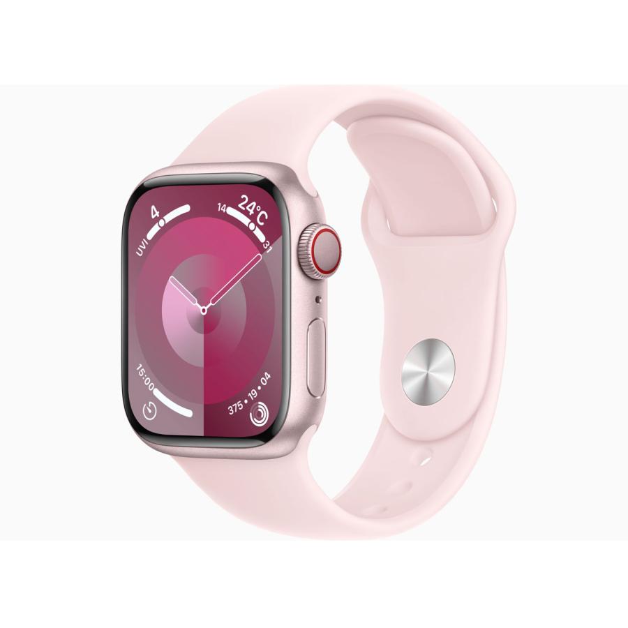 Apple MRHY3J/A Apple Watch Series 9 GPS + Cellularモデル 41mmピンクアルミニウムケースとライトピンクスポーツバンド - S/M 新品 送料無料 | Apple Watch Series 9