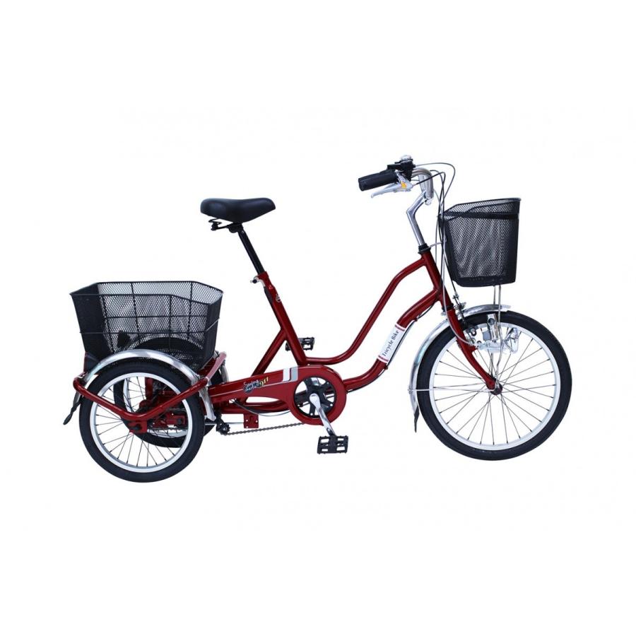 スイングチャーリー三輪自転車ノーパンク ミムゴ スイングチャーリー2 ノーパンク 三輪自転車 ワインレッド MG