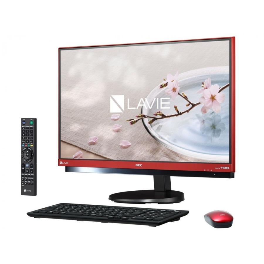 NEC 23.8型ワイド デスクトップPC LAVIE Desk All-in-one Corei7-7500U Windows 10 Home Office搭載 PC-DA770GAR ラズベリーレッド 新品 送料無料 | LaVie