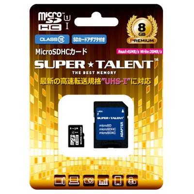 SUPER TALENT スーパータレント microSDカード microSDHCカード ST08MSU1P 8GB 新品 送料無料 | SUPER TALENT