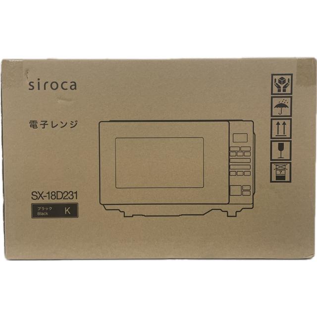 シロカ SX-18D231 解凍が上手にできるレンジ 時短ボタン搭載 ブラック 新品 送料無料 | siroca