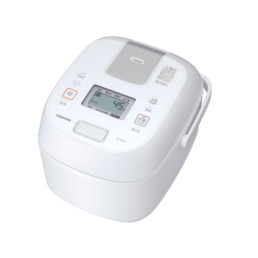 東芝 RC-6PXV-W 圧力IH炊飯器 炎匠炊き 内面備長炭ダイヤモンドコート釜 3.5合炊き ホワイト 新品 送料無料 | 炎匠炊き
