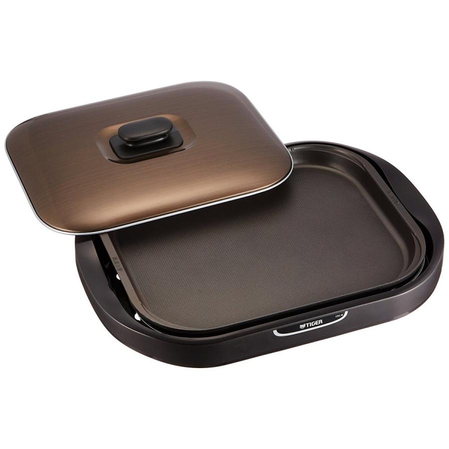 タイガー TIGER ホットプレート 平面 焼肉 プレート 2枚 タイプ ブラウン 蓋付き モウいちまい CRC-B200-T 新品 送料無料 | タイガー | 01