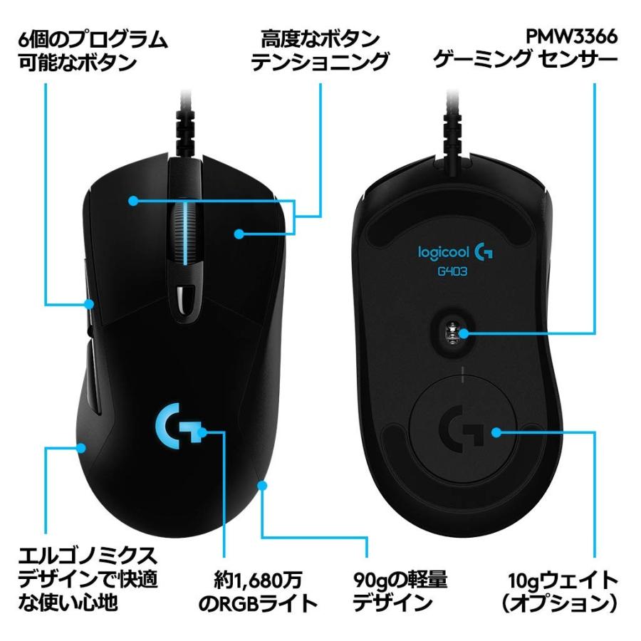 ロジクール Logicool G403 有線ゲーミングマウス 新品 送料無料 | ロジクールG | 07