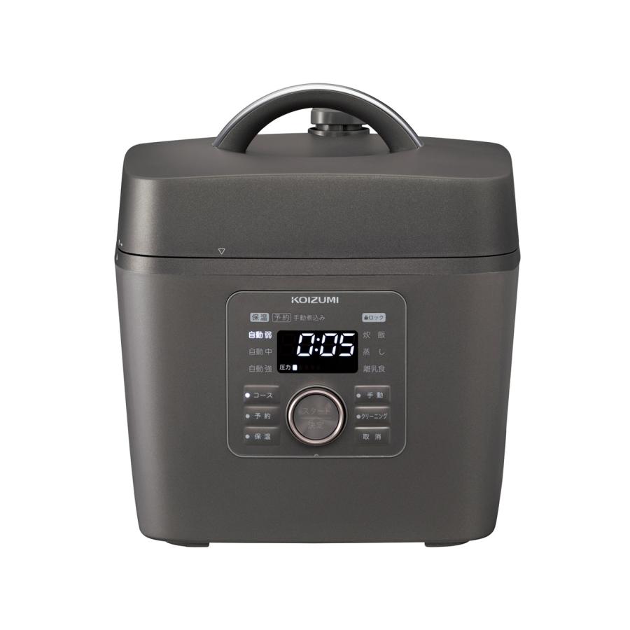 コイズミ KSC-3503/H マイコン電気圧力鍋 2.5L 5段階圧力調節 最大3〜4人分 予約機能 保温機能 グレー 新品 送料無料 | KOIZUMI