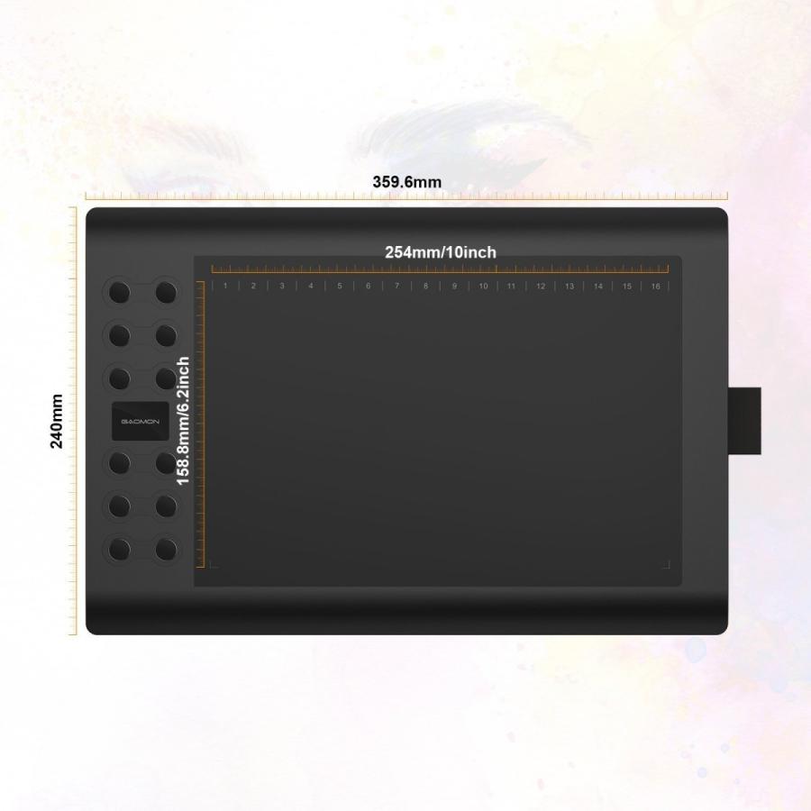 GAOMON Windows MAC両対応 10 x 6インチ ペンタブレット M106K 充電式