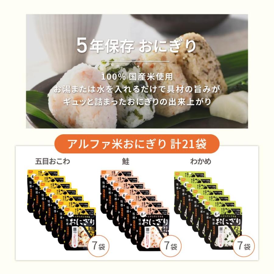 PEACEUP 5年保存 非常食セット 7日分 アルファ米 パンの缶詰 非常食 長期保存 災害備蓄 【 3人用 (63食) 】 防災食 保存食 ご飯_3