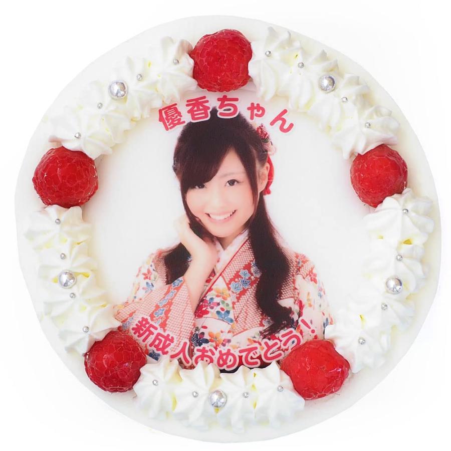 CAKE EXPRESS 写真ケーキ ラズベリートッピング生クリーム 5号の画像