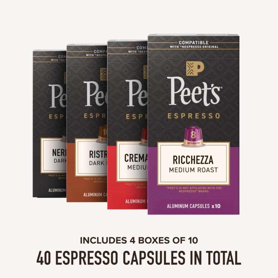 Peet's Coffee Espresso Capsules Variety Pack 10 Each (40 Count) Compatible_1
