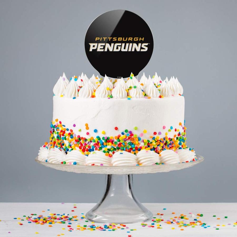 アクリル製 NHL ピッツバーグ・ペンギンズ ロゴ ケーキトッパー パーティーデコレーション 結婚記念日 誕生日 卒業式_3