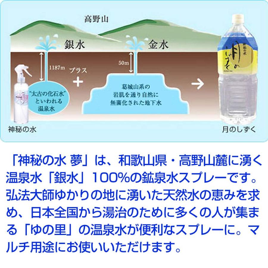 神秘の水 夢 スプレー ゆの里 銀水 280ml（大ボトル）3本＋ TAKEFUタオルハンカチセット_1