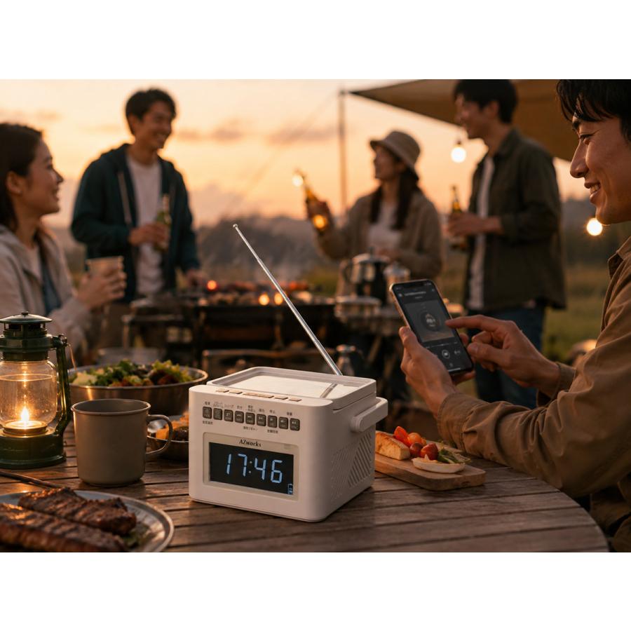 CDプレーヤー Bluetooth 送受信 高音質 CDラジオ CDクロックラジオ CD