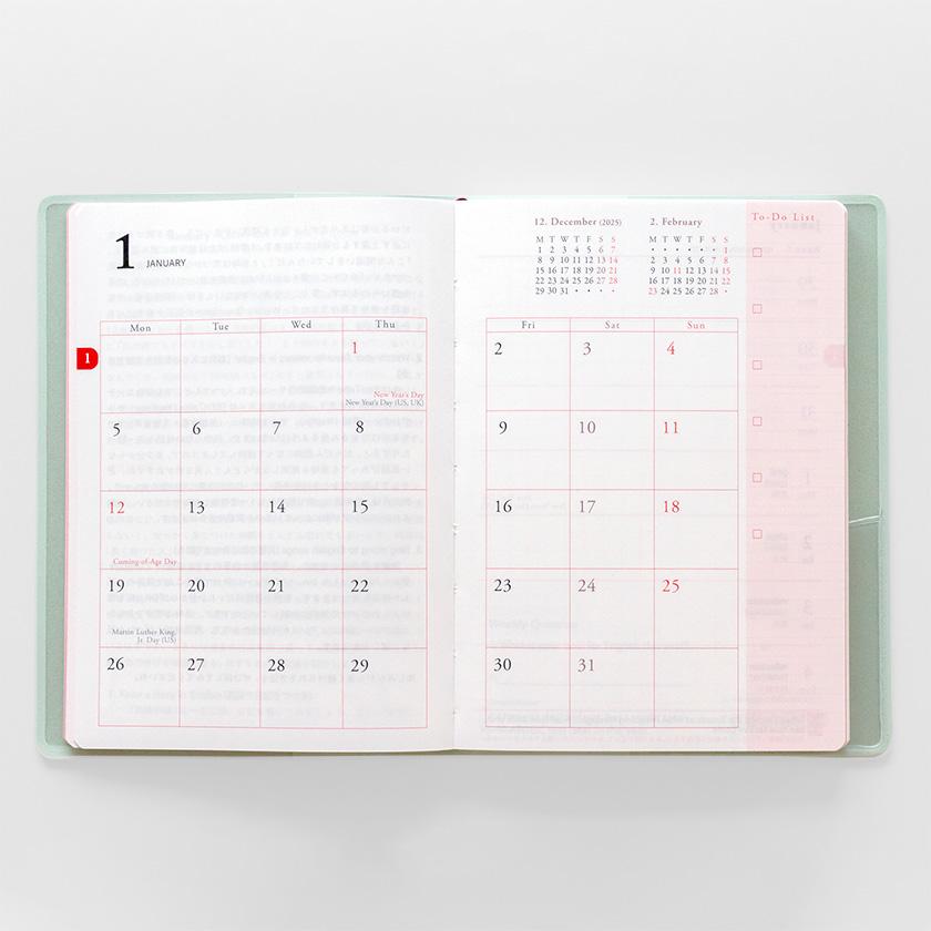 英語手帳 2026年版 通常版 四六変型版 ブラック 黒 1月始まり