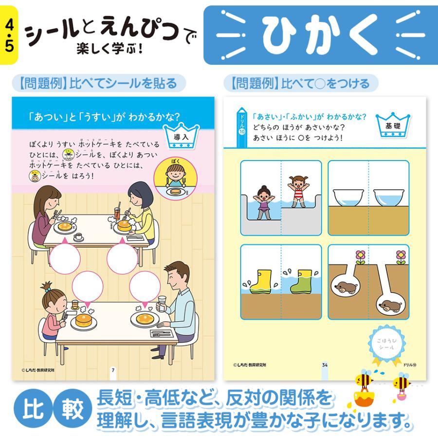 七田式 ドリル シールとえんぴつで楽しく学ぶ 10冊セット 2歳 3歳 4歳 5歳 6歳 しちだ 問題集 ドリル 七田 幼児 子供 子供用 七田メソッド ワークブック｜eigoden｜09