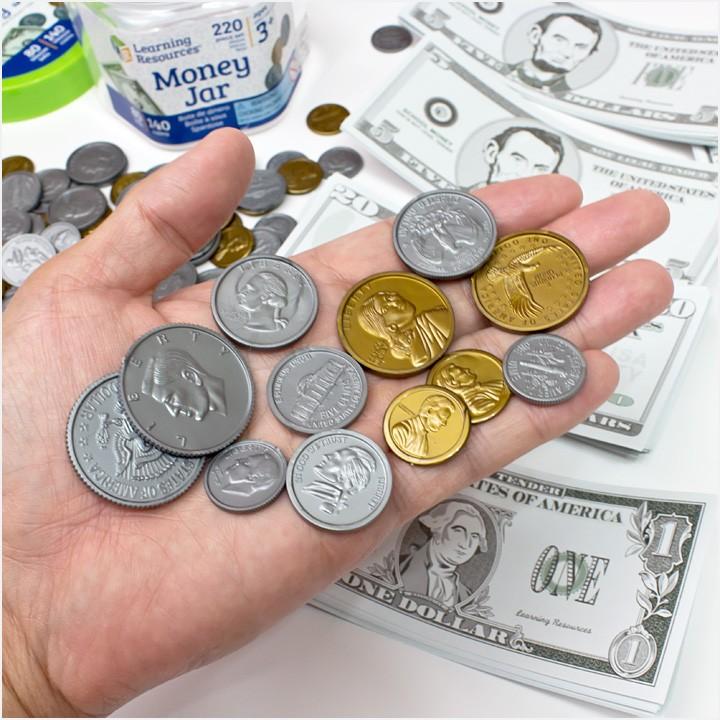 Money Jar Us紙幣とコインのセット 知育玩具 おもちゃ お金 Tr