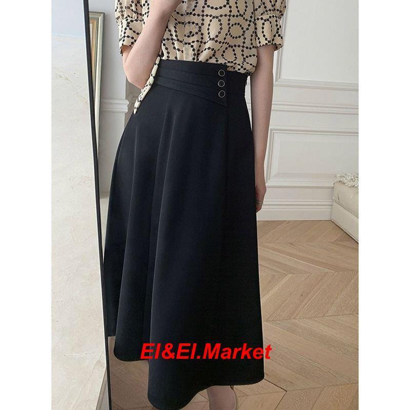 人気満点 膝下 フレア 大きいサイズ きれいめ おしゃれ 春 レディース ロング ミモレ丈 スカート ボタン ブラック ホワイト エレガント 着痩せ モノトーン ふんわり 無地 ひざ丈スカート Size S Www Oroagri Eu