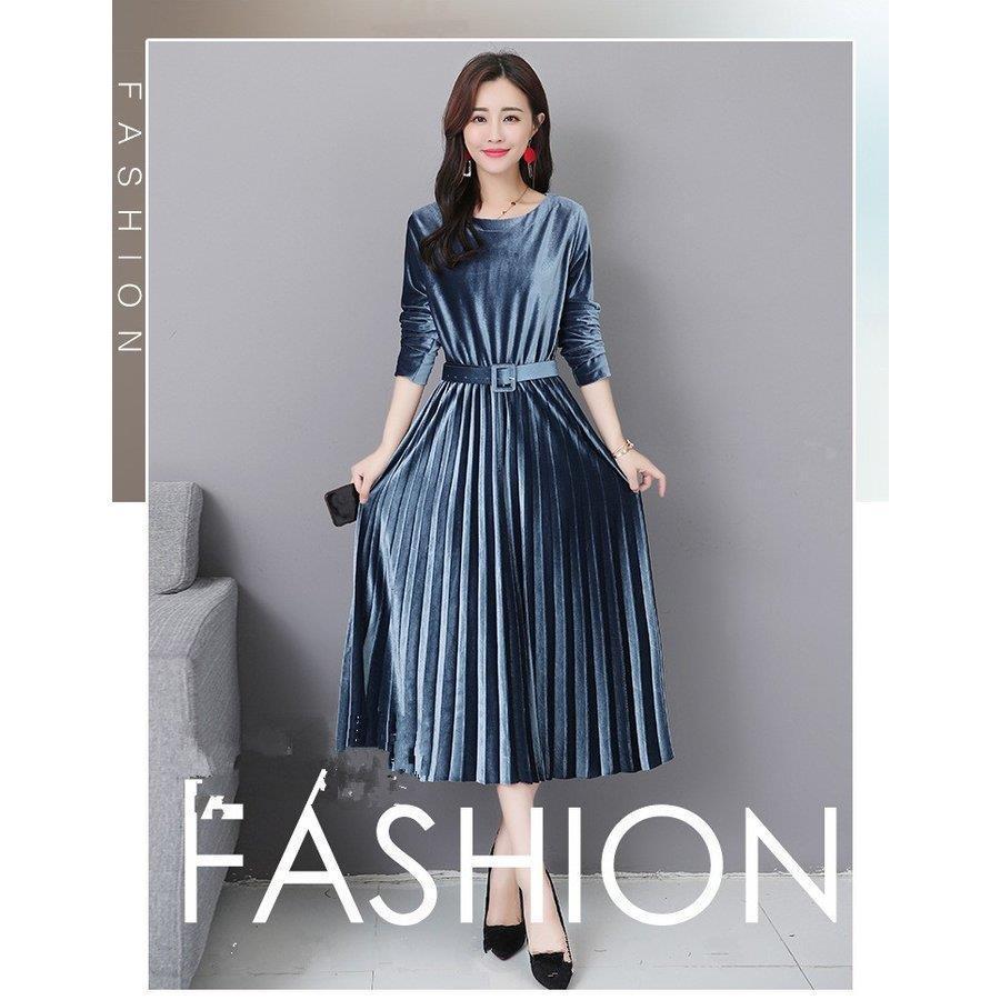 美しい パーティードレス ワンピース ベロア 結婚式 ワンピース ベルベット 二次会 代30代40代50代 大人 お呼ばれ 披露宴 膝丈 レース フォーマル ワンピース カラー ブルー Www We Job Com