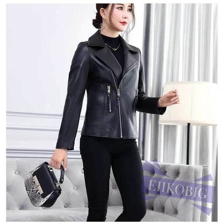 レディース革ジャン 本革 秋冬 レザージャケット ライダースジャケット 韓国風 おしゃれ スタイリッシュ バイクウェア シングル 女性用 上品 防寒防風 Hk Ladysjk005 Eiikobig 通販 Yahoo ショッピング
